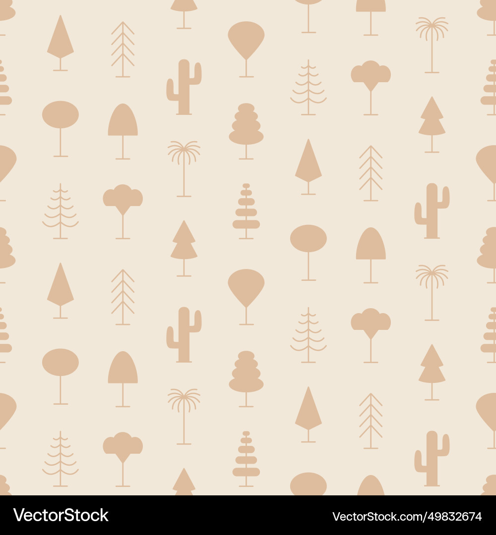 Trees forest seamless pattern minimal print Trees forest seamless pattern minimal print vector image
