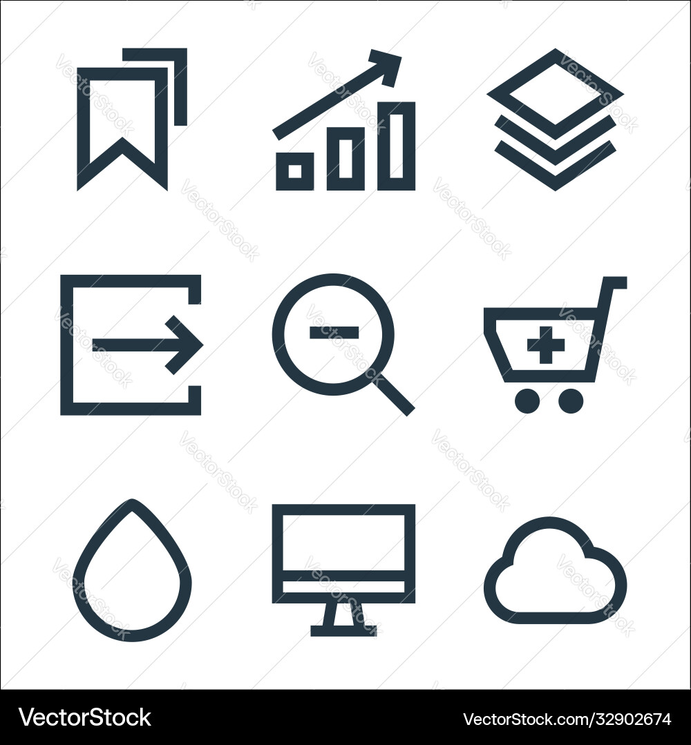 User interface line icons linear set quality User interface line icons linear set quality vector image