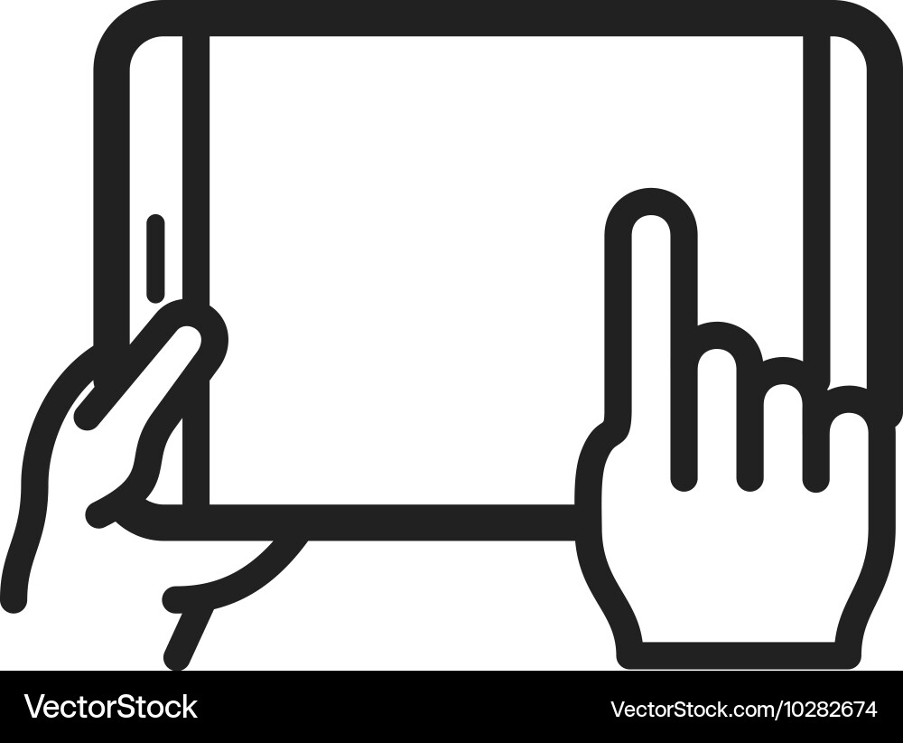 Using tablet vector image