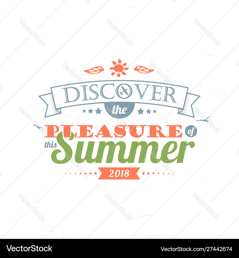 Vintage lettering on summer holidays travel Vintage lettering on summer holidays travel vector image