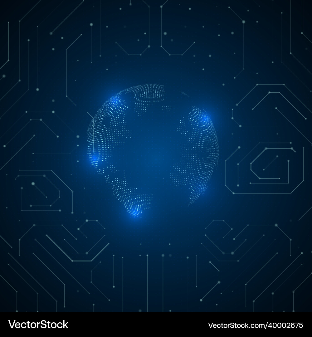 Abstract background with high tech circuit board Vector Image