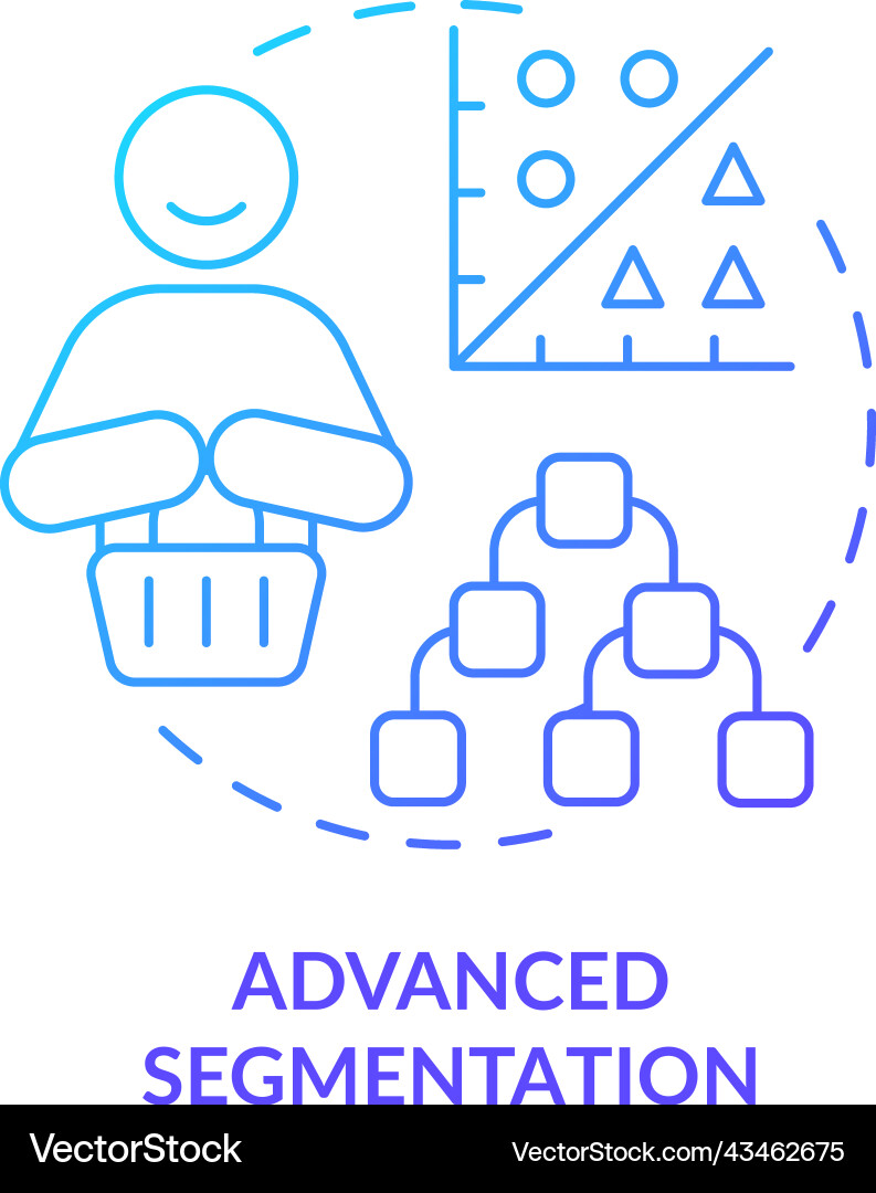 Advanced segmentation blue gradient concept icon vector image