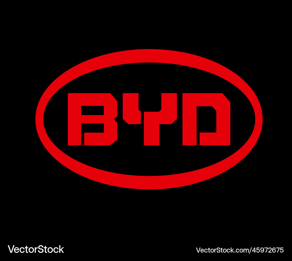 Byd Marke Logo Symbol rotes Design China Automobil Byd Marke Logo Symbol rotes Design China Automobil vektorbild