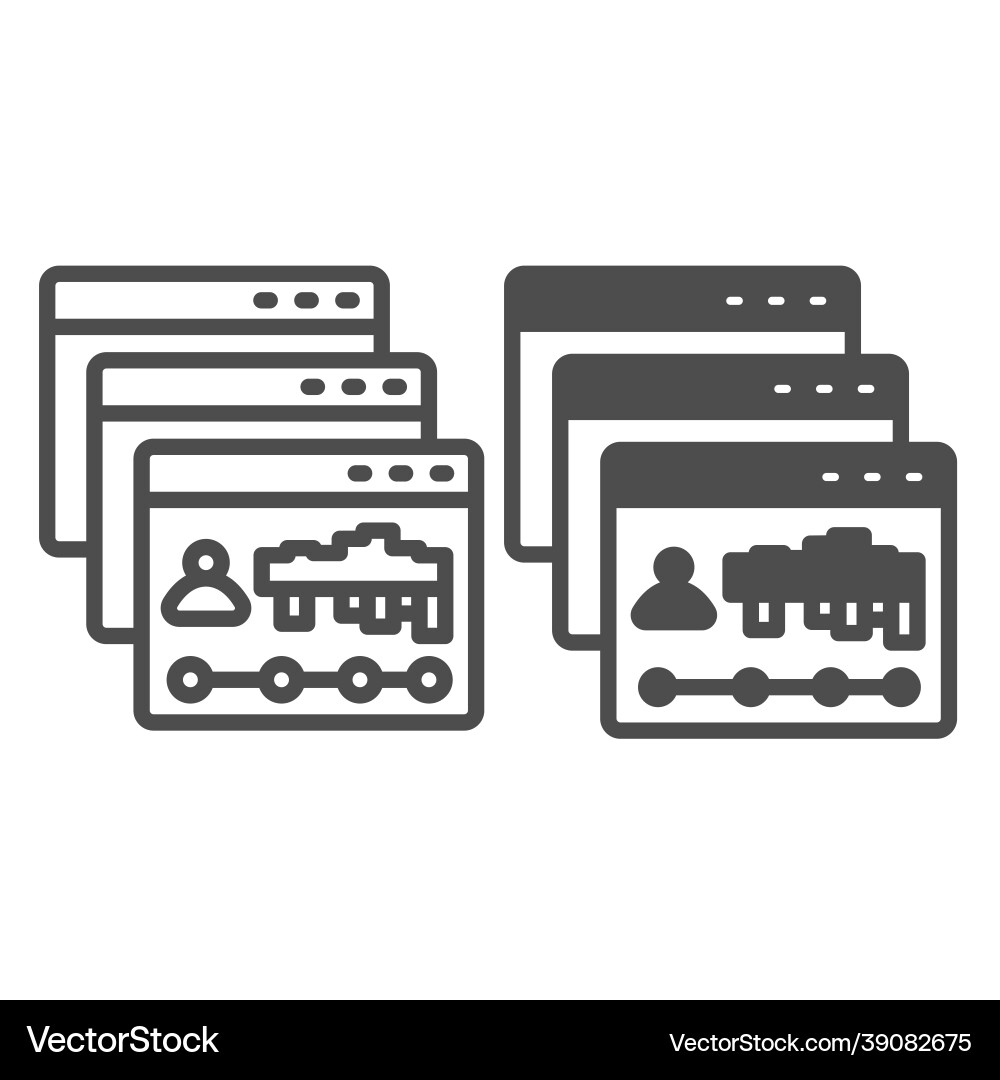 Dialog windows with site visits statistic line Dialog windows with site visits statistic line vector image