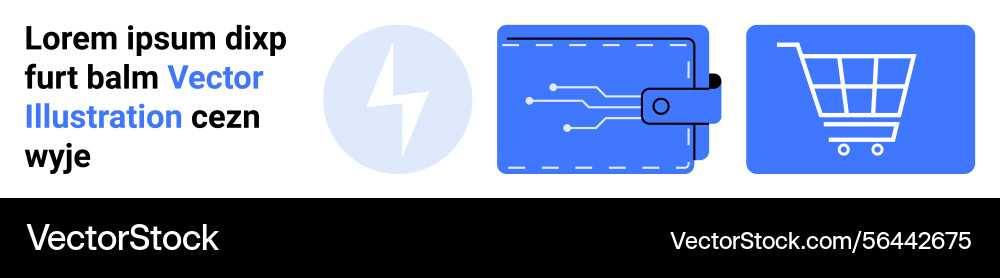 Digital wallet with circuit design and shopping Vector Image