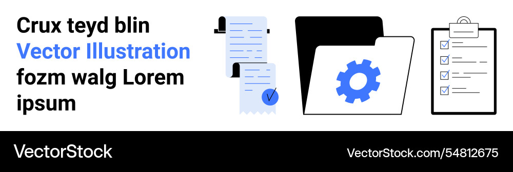 Document management system with folder checklist Document management system with folder checklist vector image