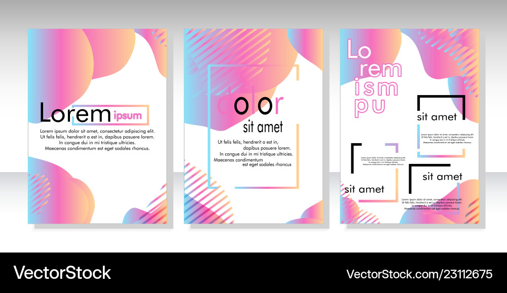 Dynamic style banner design set with fluid vector image