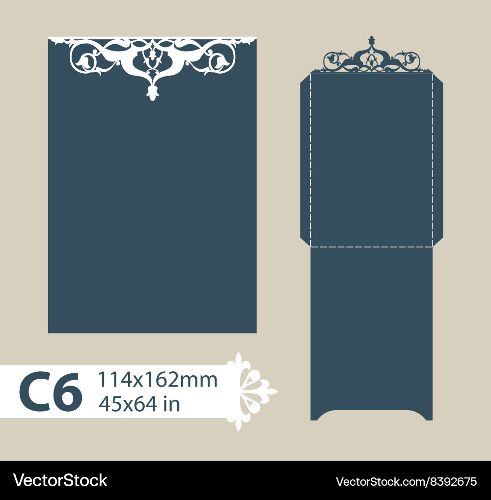 Elegant Carved Openwork Envelope Template vector image