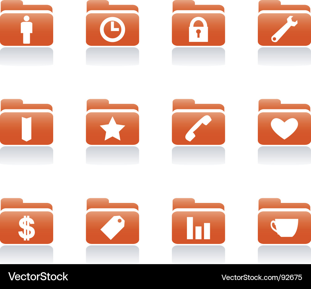 Folder Icon Set Vector Image
