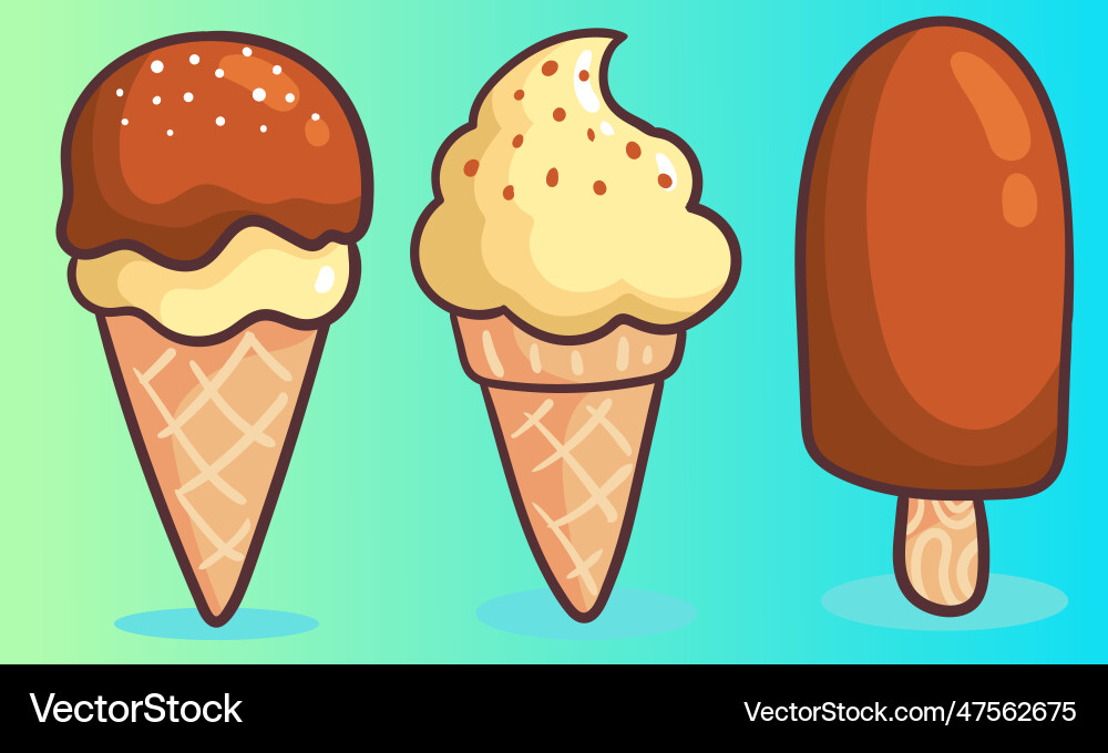 Ice cream realistic constructor set of various Ice cream realistic constructor set of various vector image