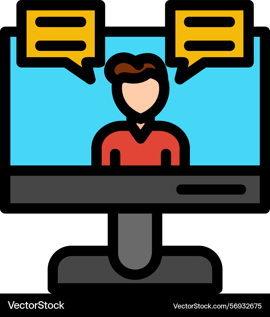Interview line filled style icon design vector image