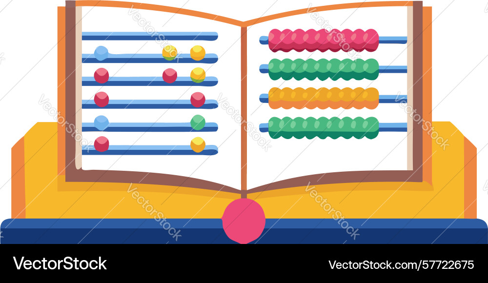 Open book with abacus and graphs integrated math Vector Image
