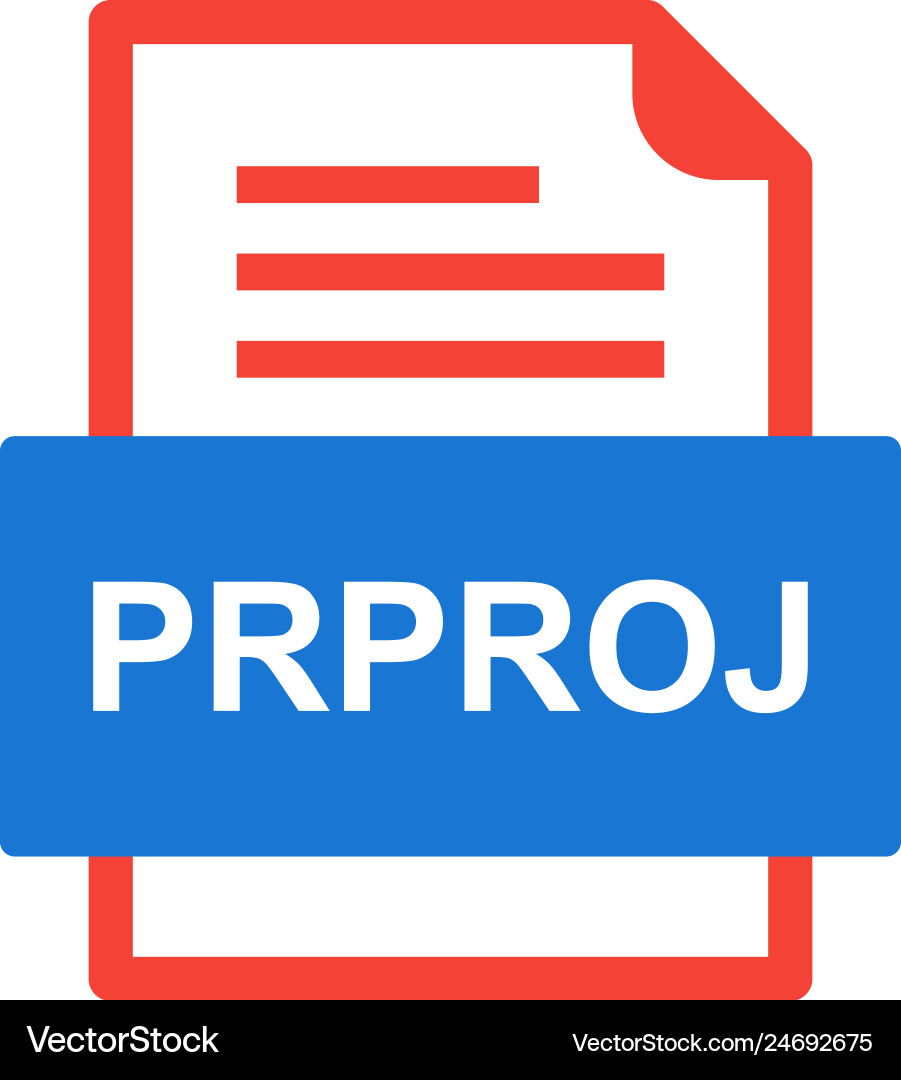Prproj file document icon Vector Image