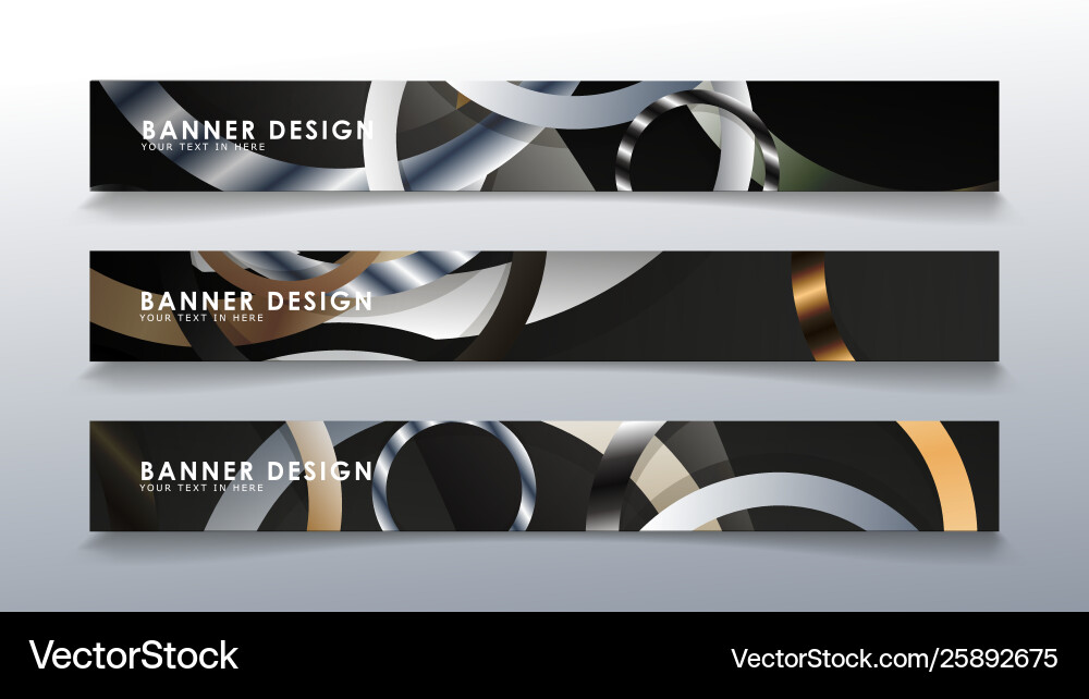 Set rectangular banner with a circle background Vector Image