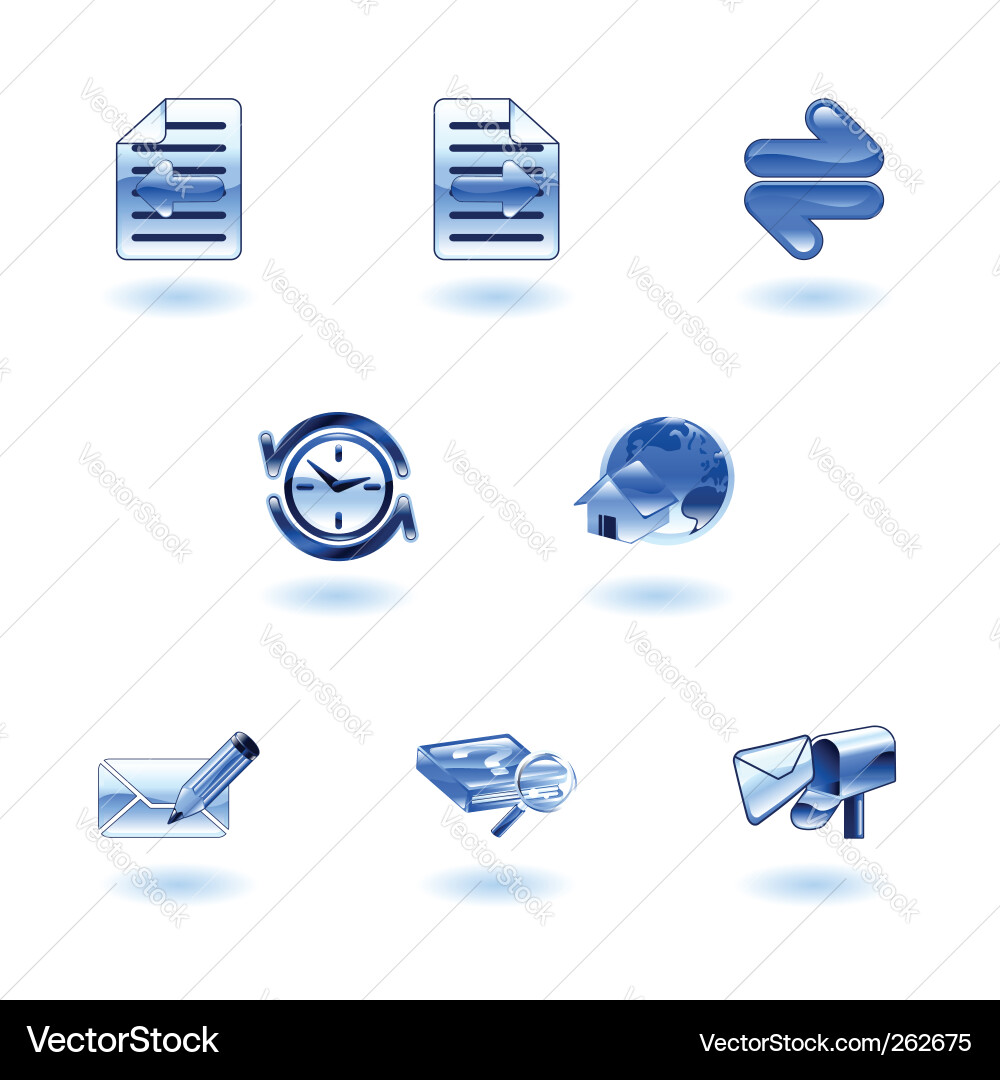 Shiny internet browser icon set Vector Image