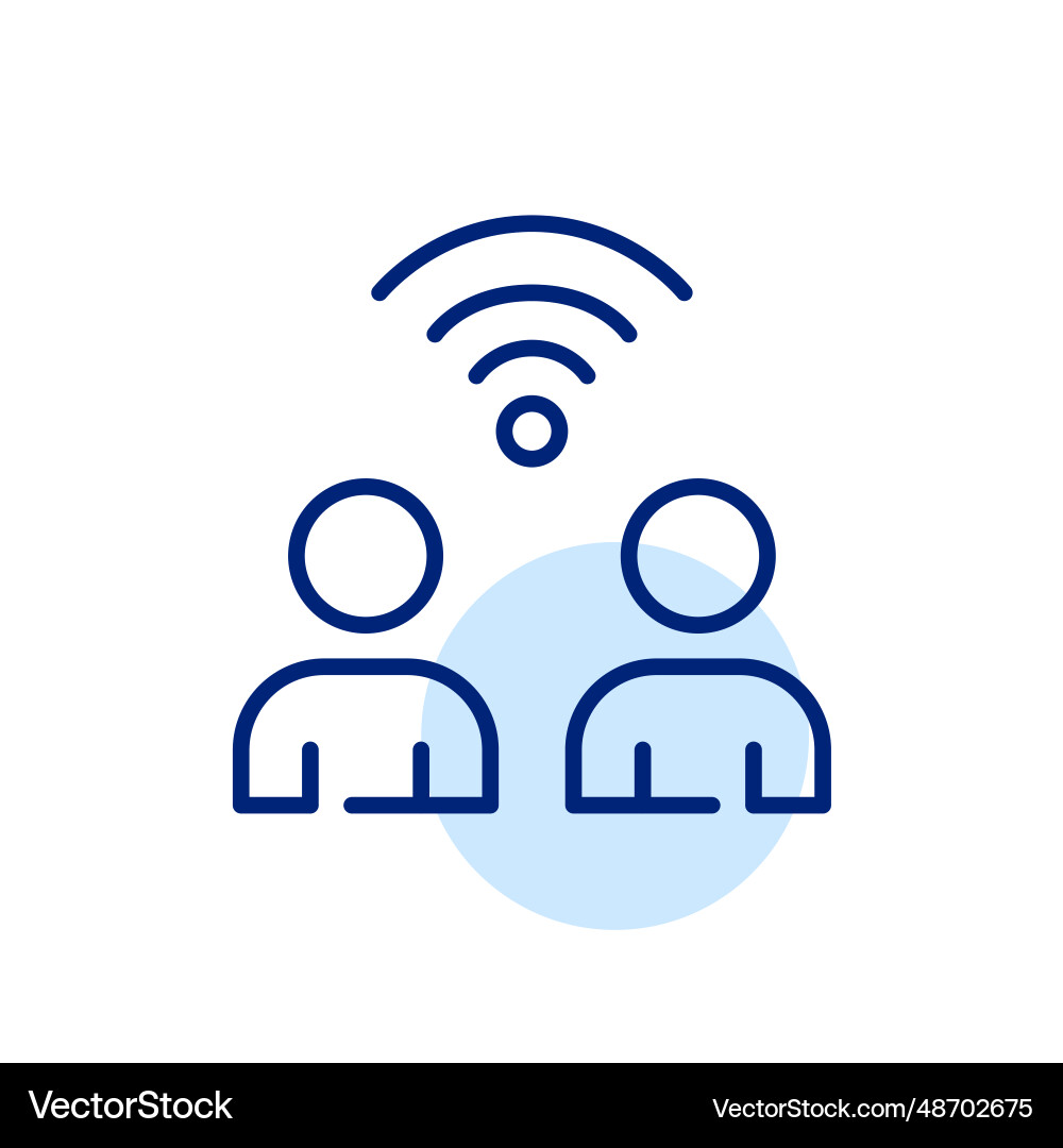 Zwei Benutzer mit Wi-Fi Internet-Verbindung Pixel Zwei Benutzer mit Wi-Fi Internet-Verbindung Pixel vektorbild