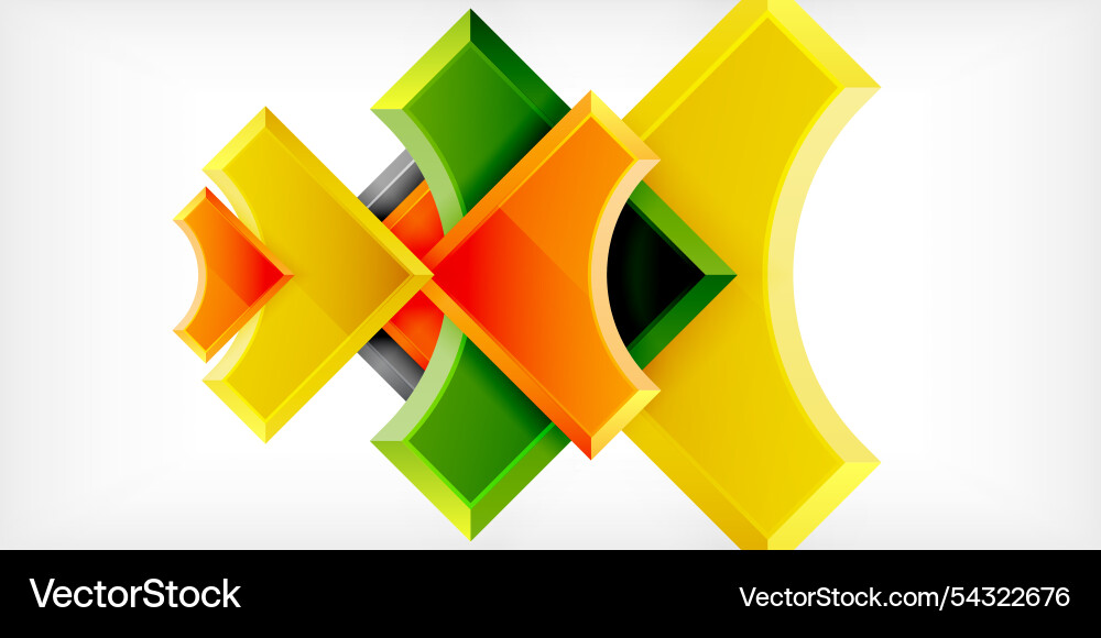 Arrow with round elements color geometric shapes Vector Image