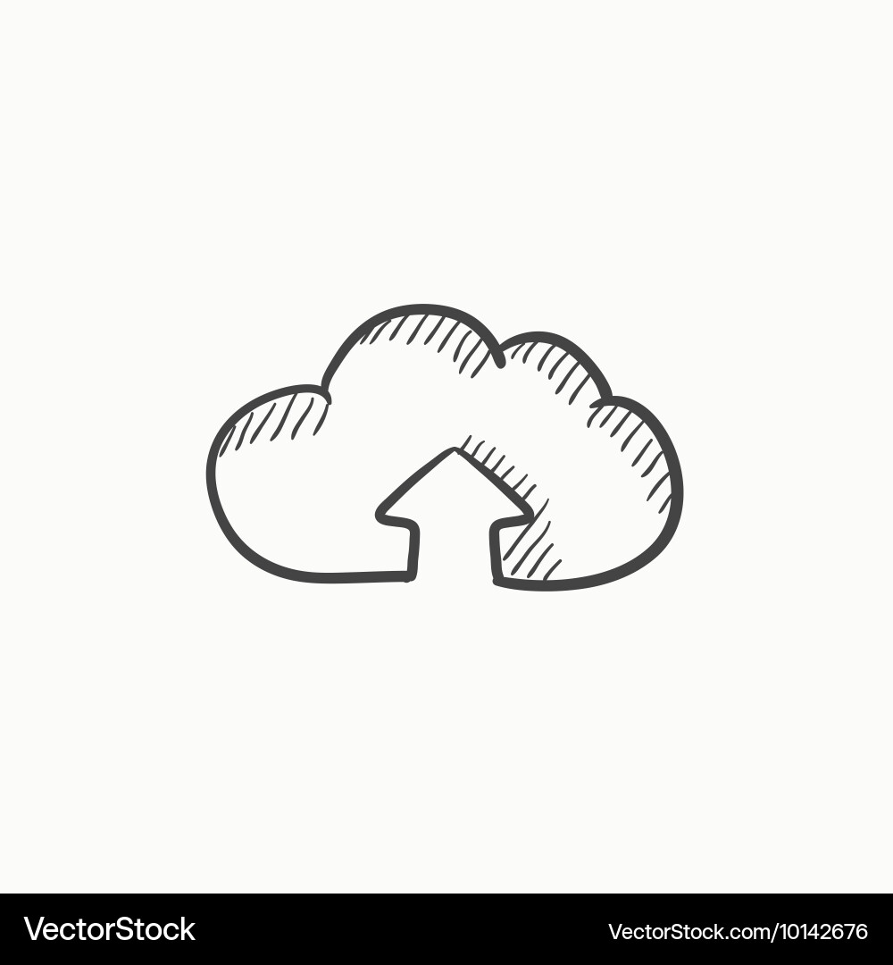 Cloud with arrow up sketch icon Vector Image