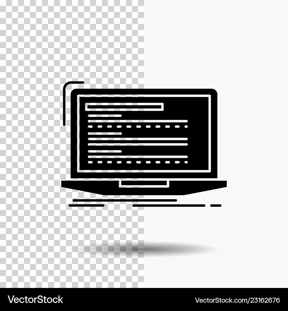 Code Kodierung Computer Monoblock Laptop Glyph Symbol Code Kodierung Computer Monoblock Laptop Glyph Symbol vektorbild