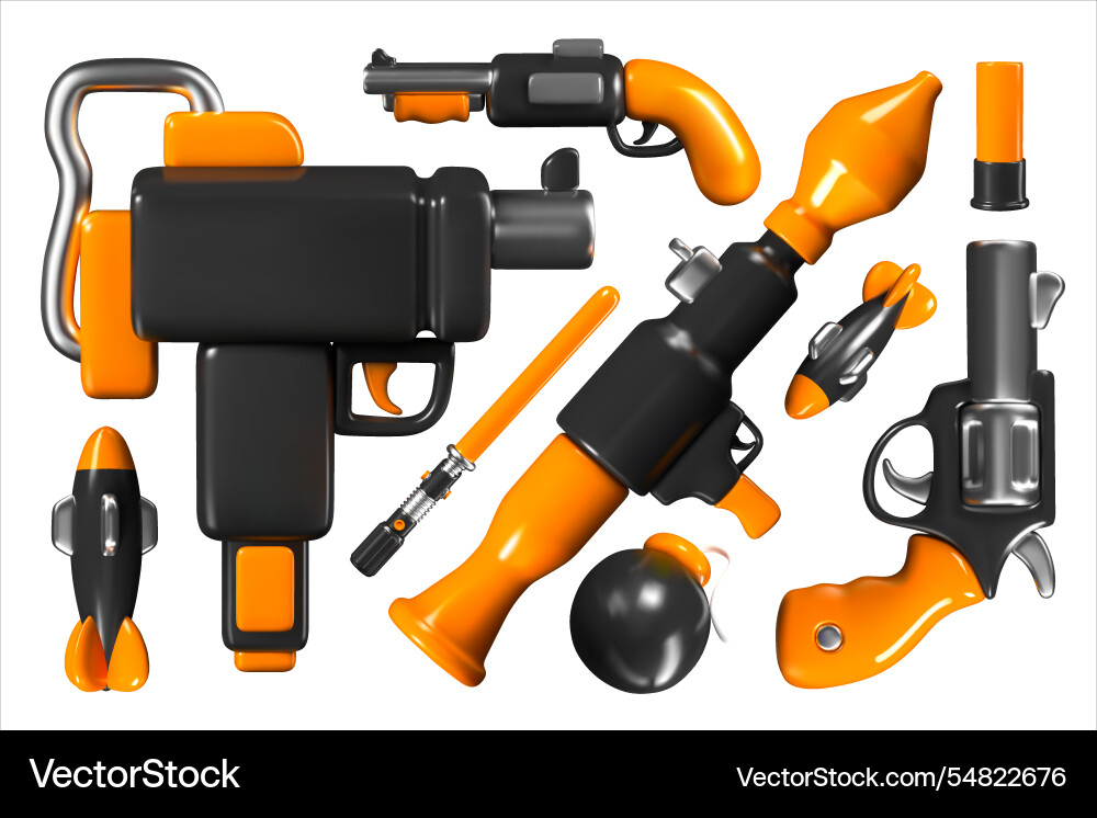 Collection of realistic weapons from different Collection of realistic weapons from different vector image
