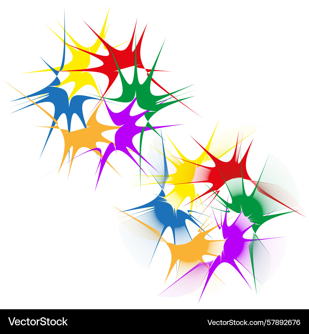 Colorful explosion abstract dynamic burst lines Vector Image