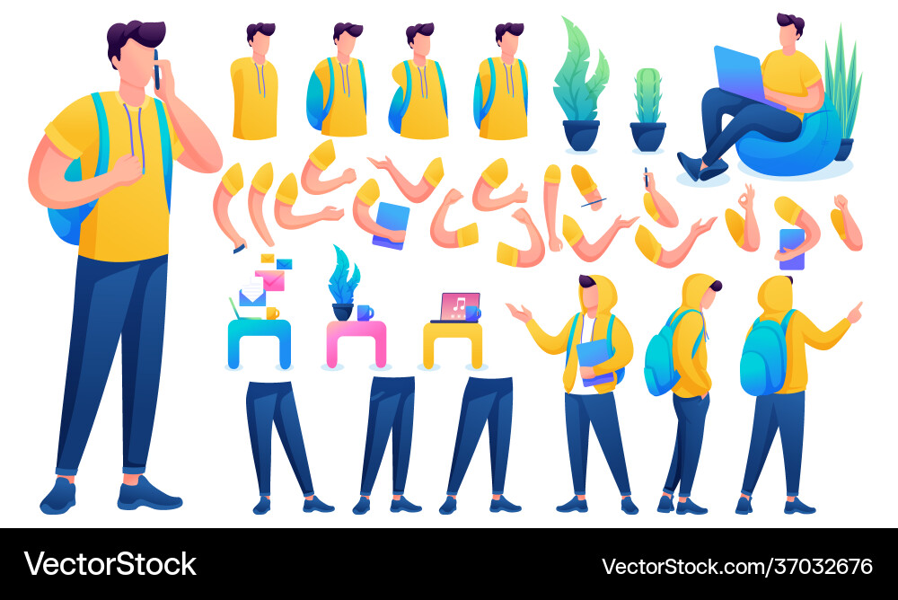 Constructor for creating a young men create your Vector Image