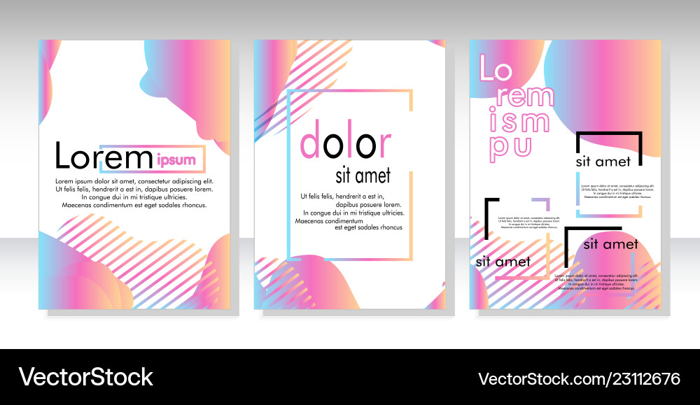 Dynamic style banner design set with fluid vector image