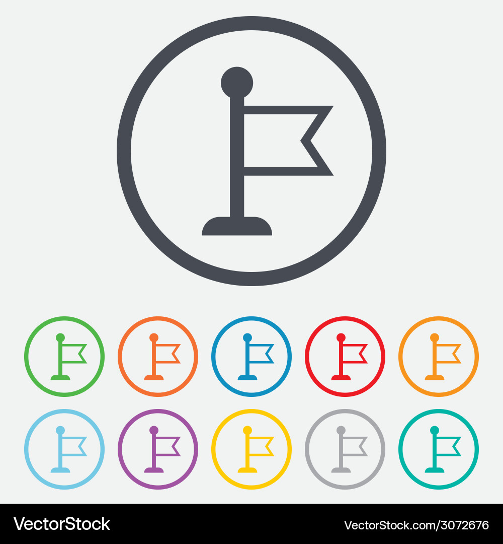 Flag pointer sign icon marker symbol vector image