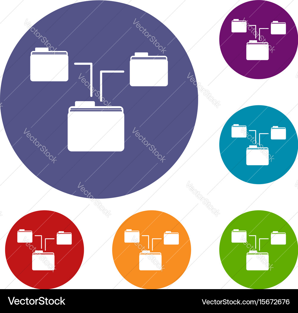 Folders structure icons set vector image