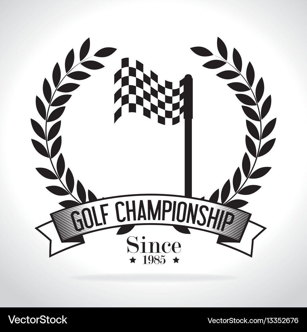 Golf sport flag emblem icon Vector Image
