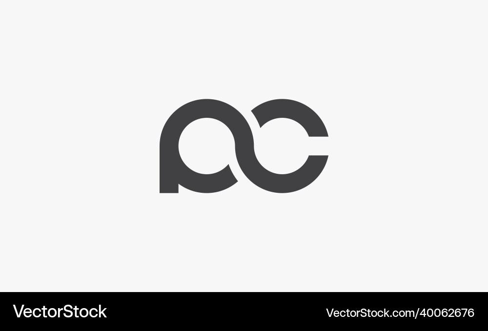 Lowercase pc letter logo isolated on white Lowercase pc letter logo isolated on white vector image