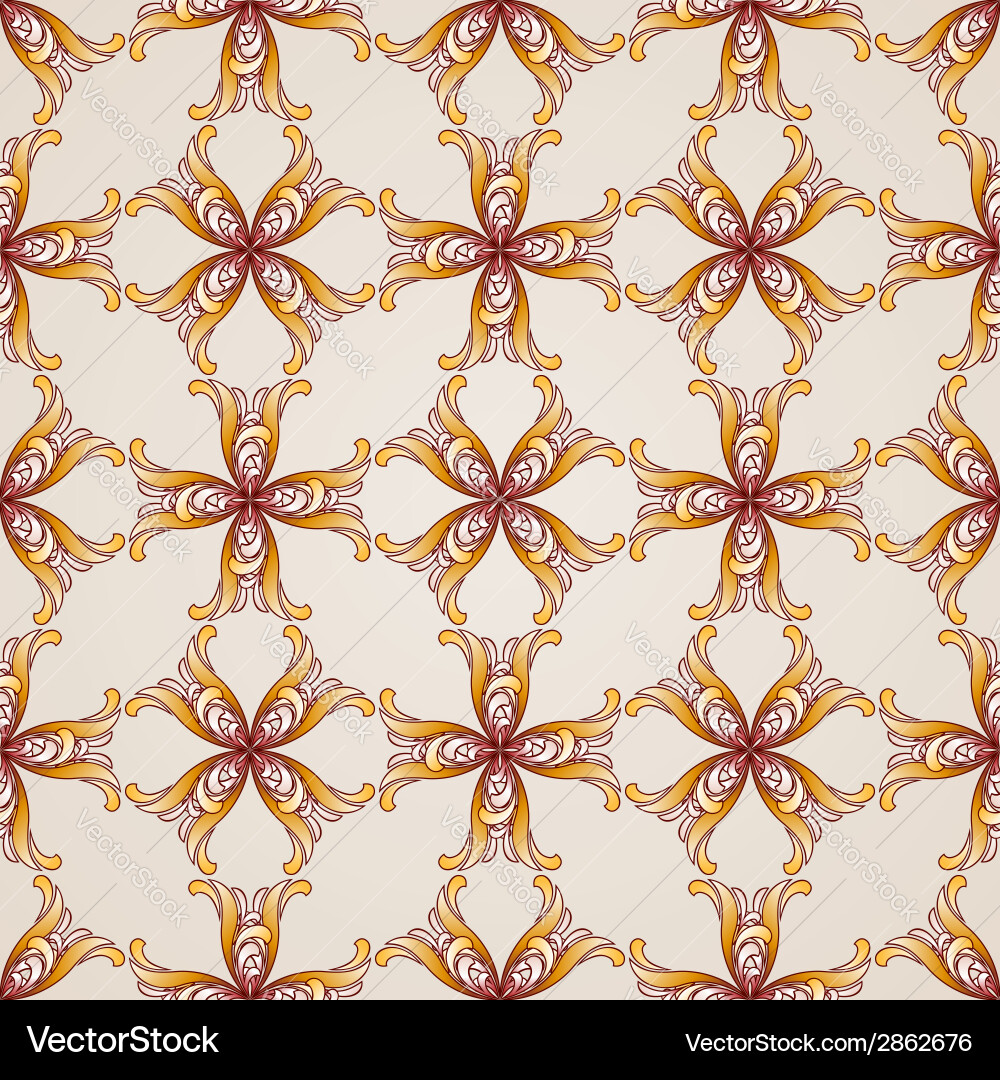 Seamless abstract floral pattern in form net vector image