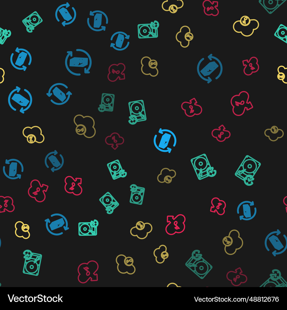Set line refund money hard disk drive Set line refund money hard disk drive vector image