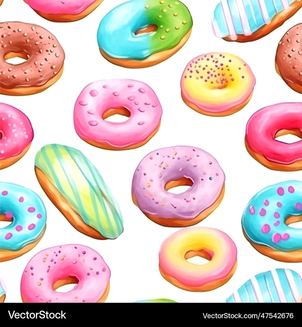 Sketch seamless pattern with donut Sketch seamless pattern with donut vector image