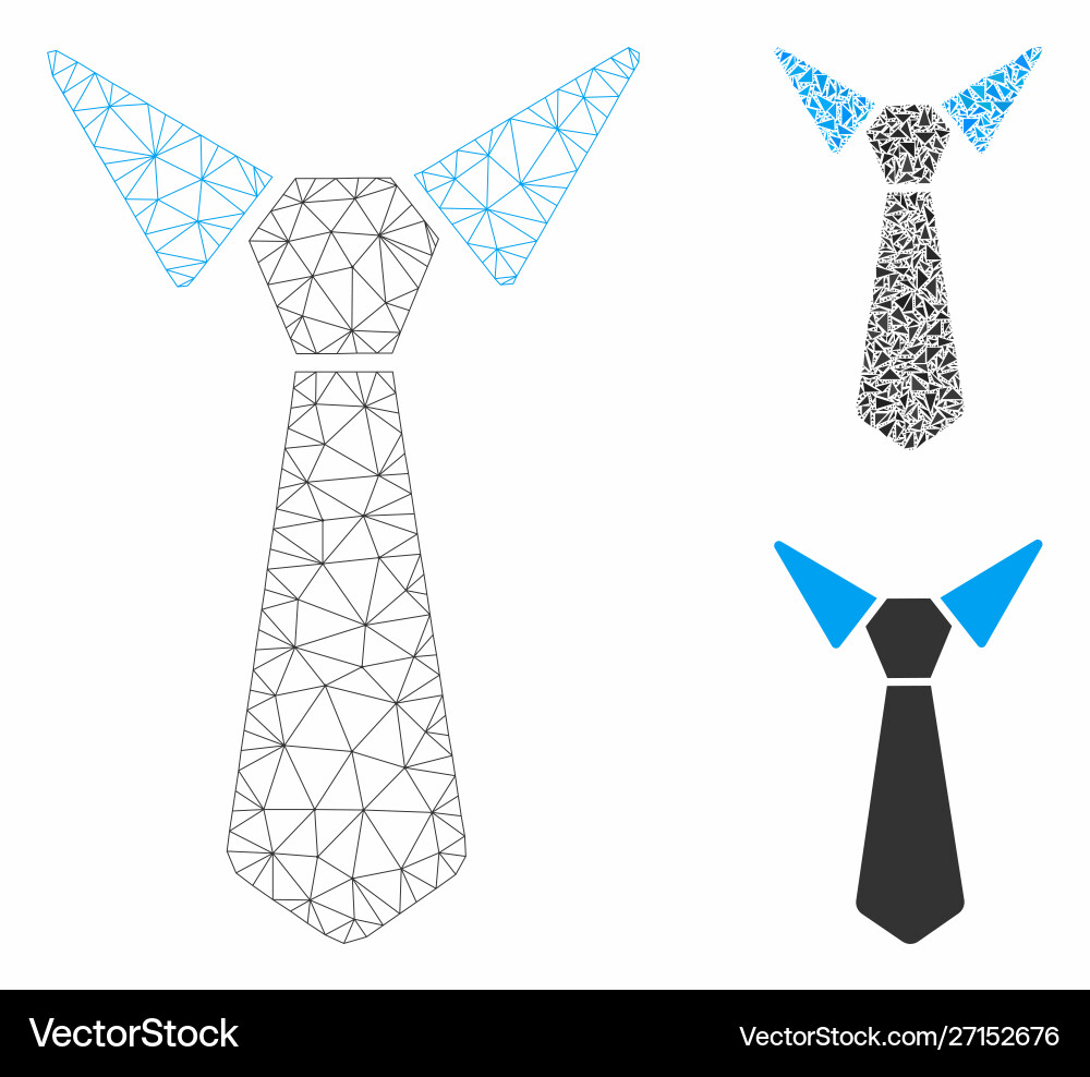 Tie mesh network model and triangle mosaic Vector Image