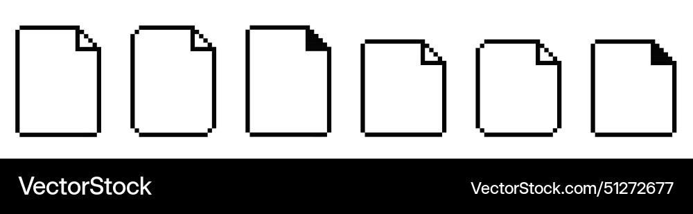 8 bit document icon pixel 8bit text vector image