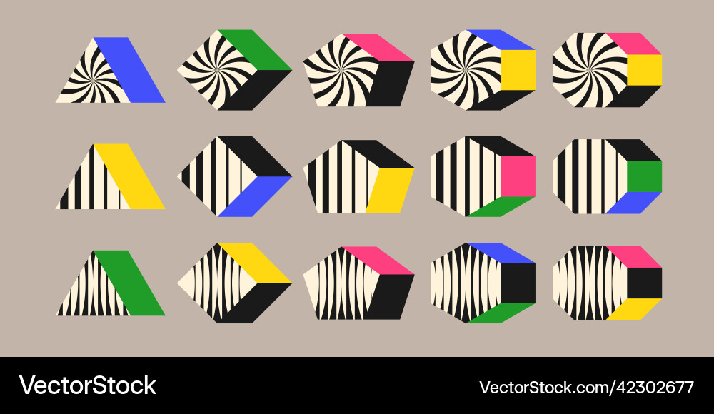A set of geometric shapes and elements collection A set of geometric shapes and elements collection vector image