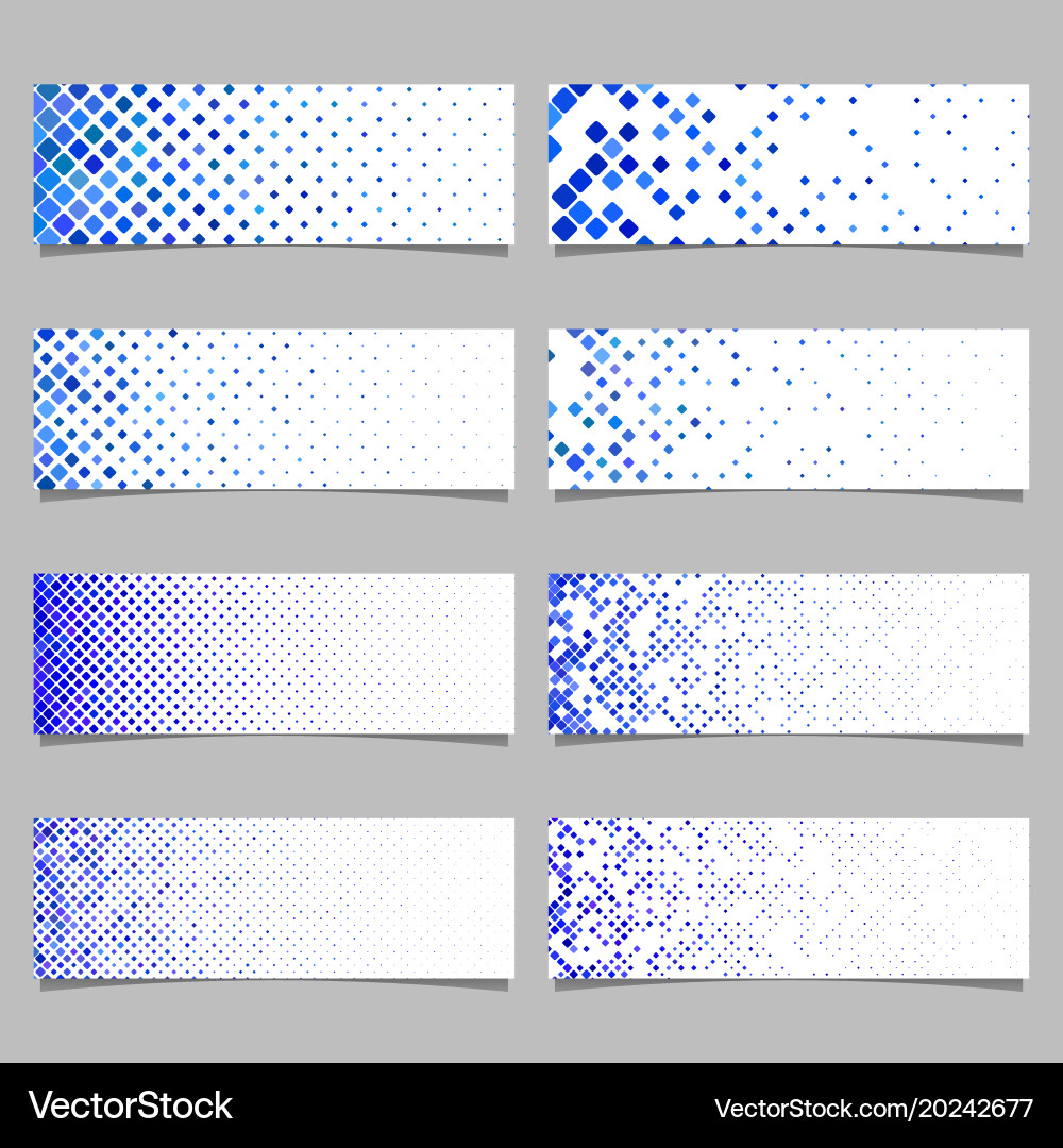 Abstract digital diagonal square pattern banner vector image