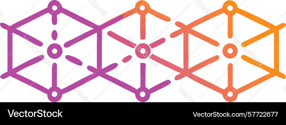 Abstract geometric network with connected nodes vector image