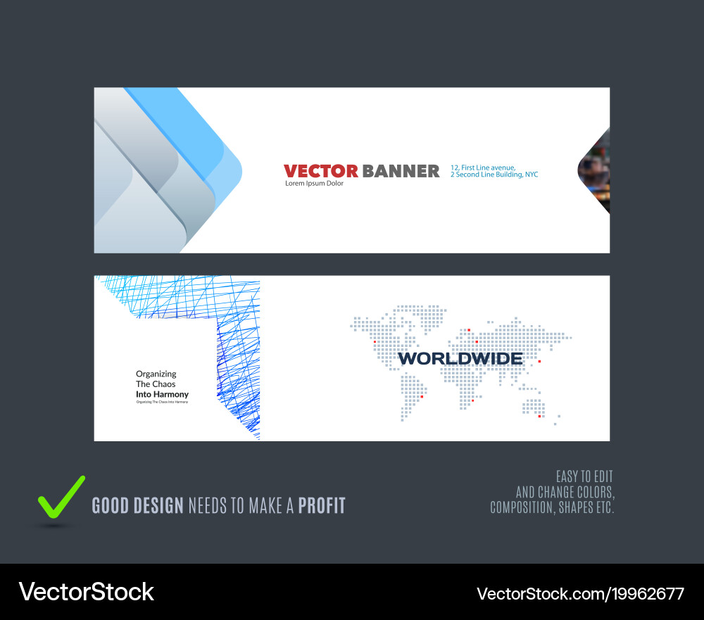 Abstract set of modern horizontal website vector image