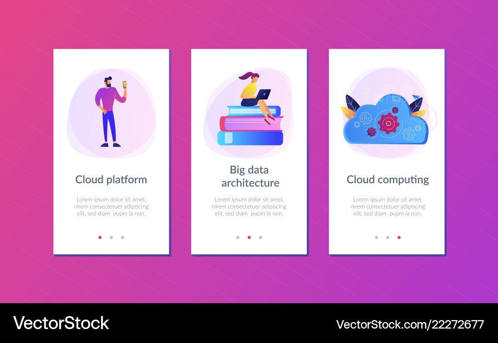 Big data architecture app interface template Big data architecture app interface template Vector Image