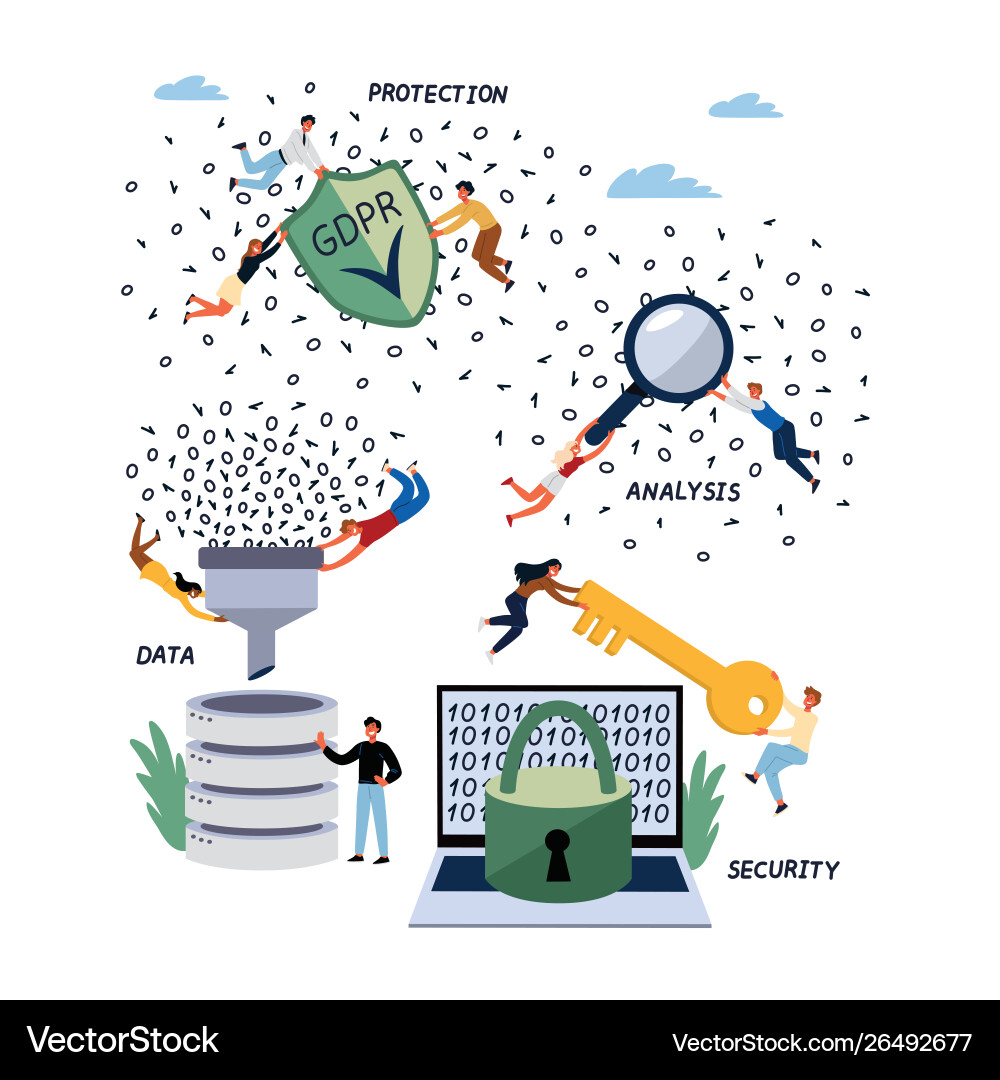 Business concept gdpr data and database Vector Image