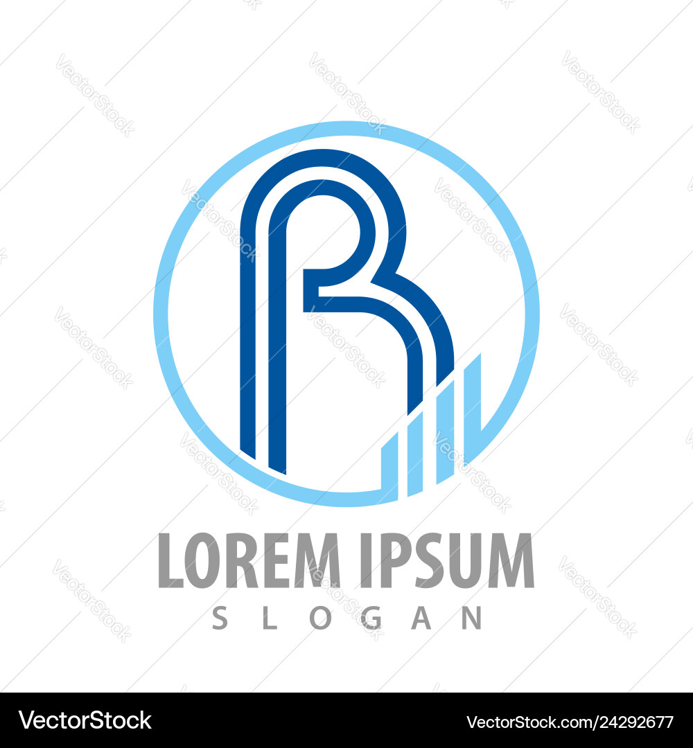 Circle letter r with graph concept design symbol Circle letter r with graph concept design symbol Vector Image