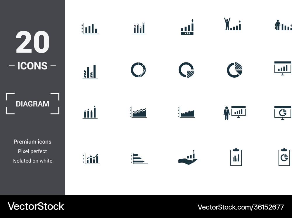 Diagram set icons collection includes simple Diagram set icons collection includes simple vector image