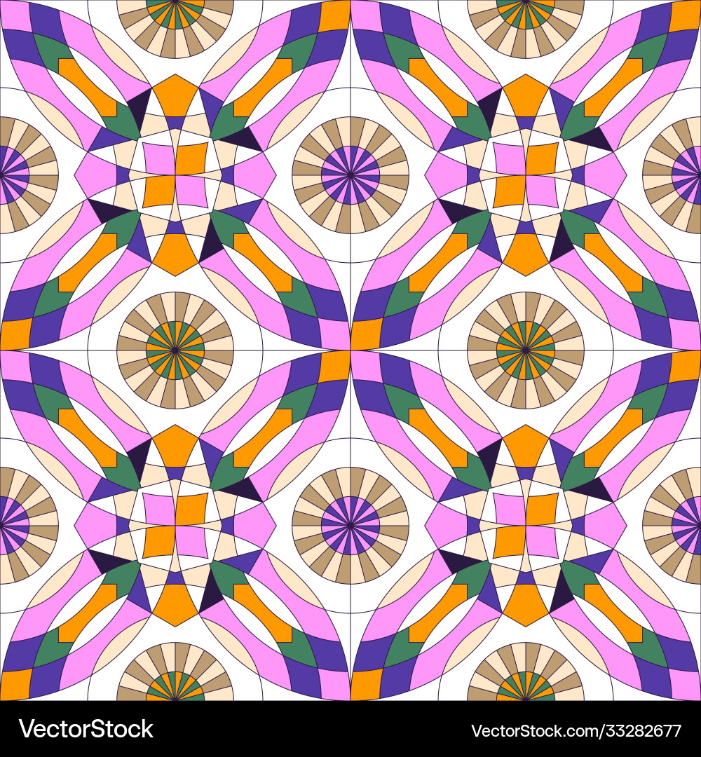 Diamond actinomorphic grid based seamless pattern Diamond actinomorphic grid based seamless pattern vector image