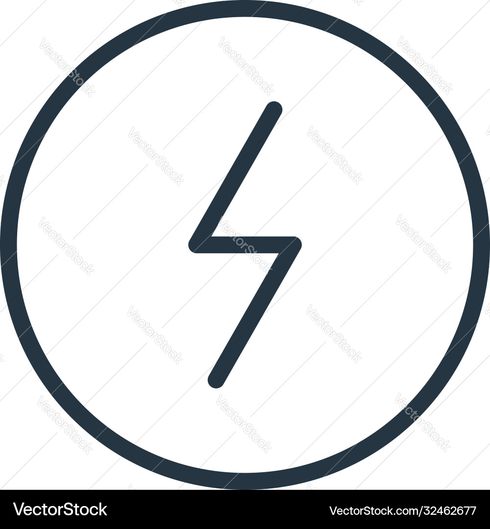 Flash icon editable stroke linear Flash icon editable stroke linear Vector Image
