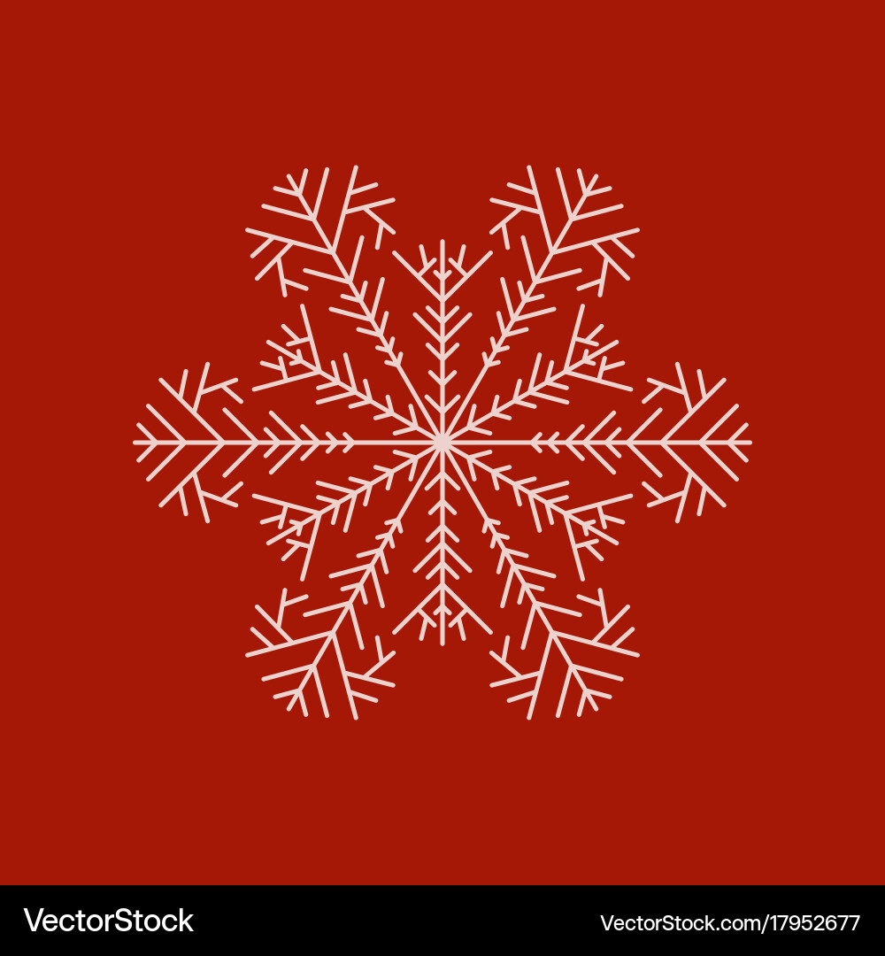 Flat on background of snowflake Vector Image