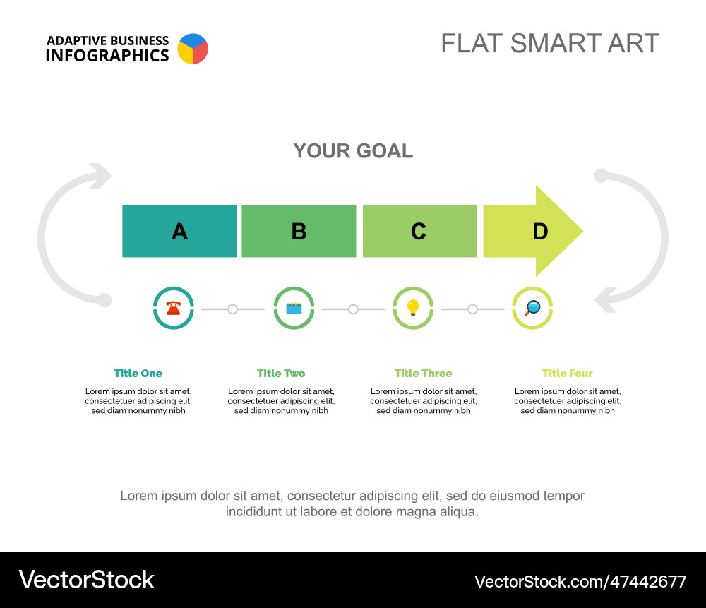 Four steps startup slide template Four steps startup slide template vector image