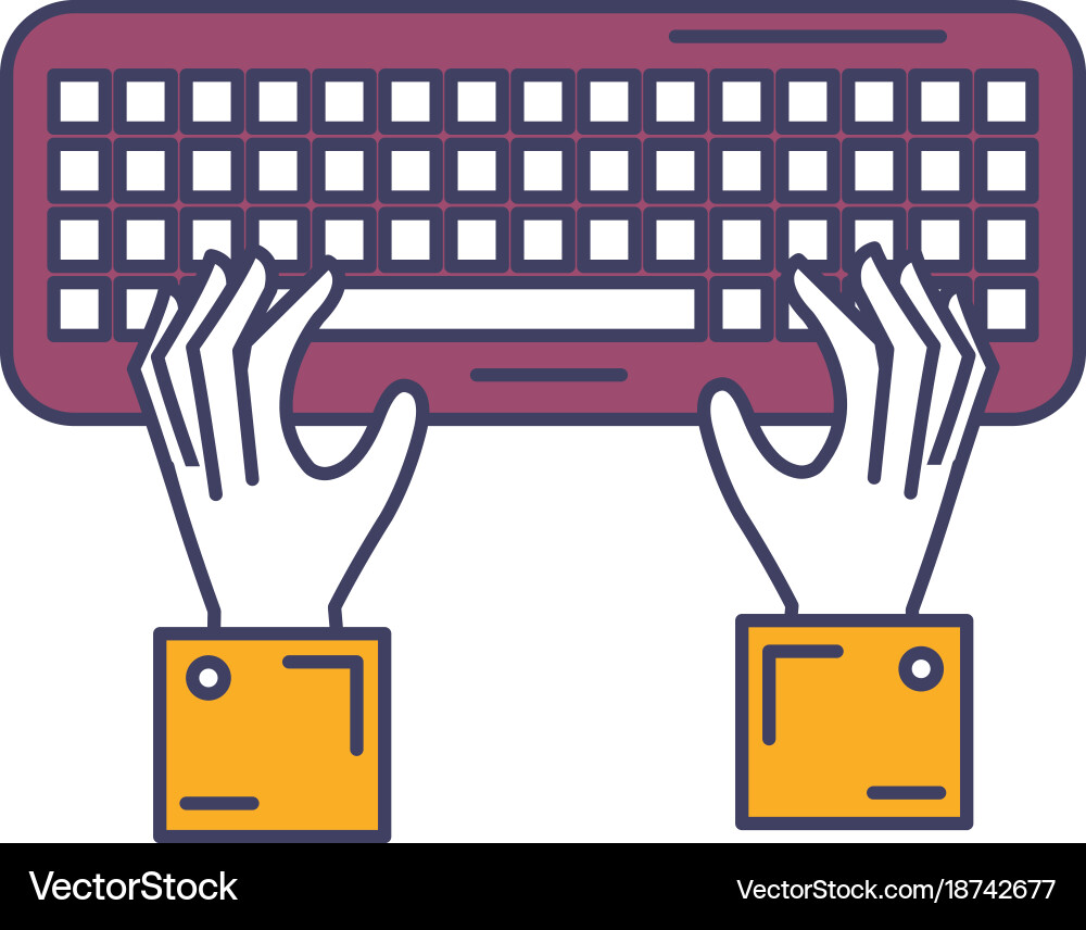 Hands user with keyboard vector image