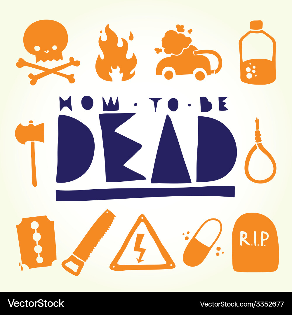 How to be dead objects Vector Image